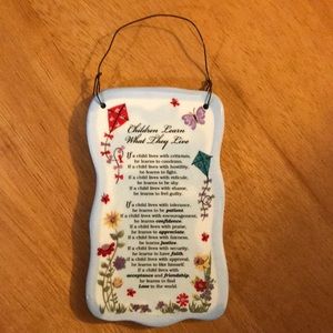 Small hanging inspirational ceramic Knick knack
